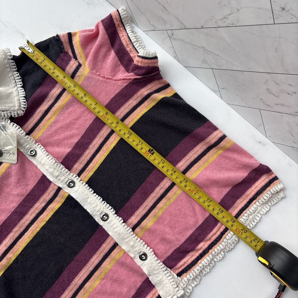 We The Free Sallie Cardi Shirt Top Striped Boxy Cropped Buttondown M Free People - Picture 16 of 16